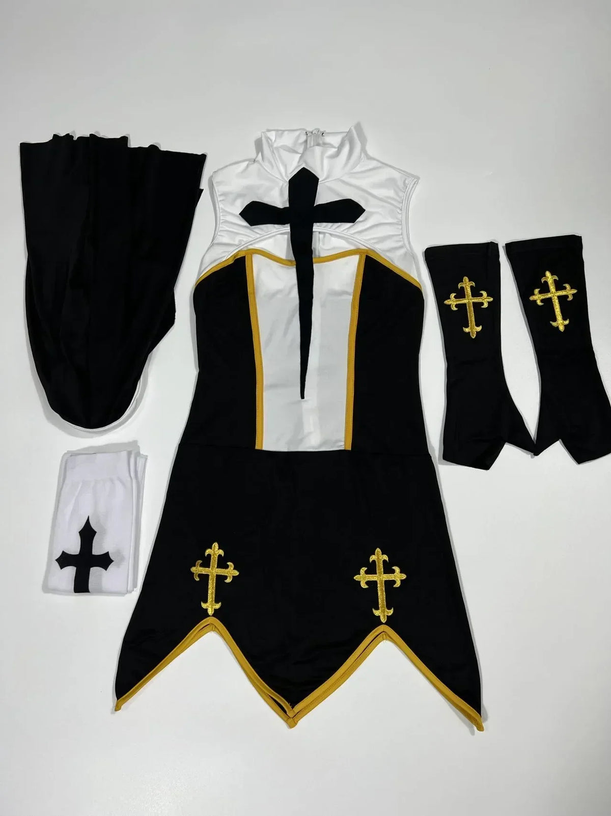 ITGIRLSOCIETY Sexy Nun Halloween Cosplay Costume Set