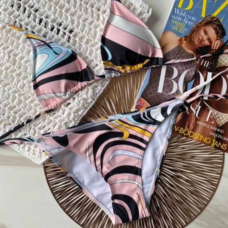 ITGIRLSOCIETY Print Push-Up Bikini Set