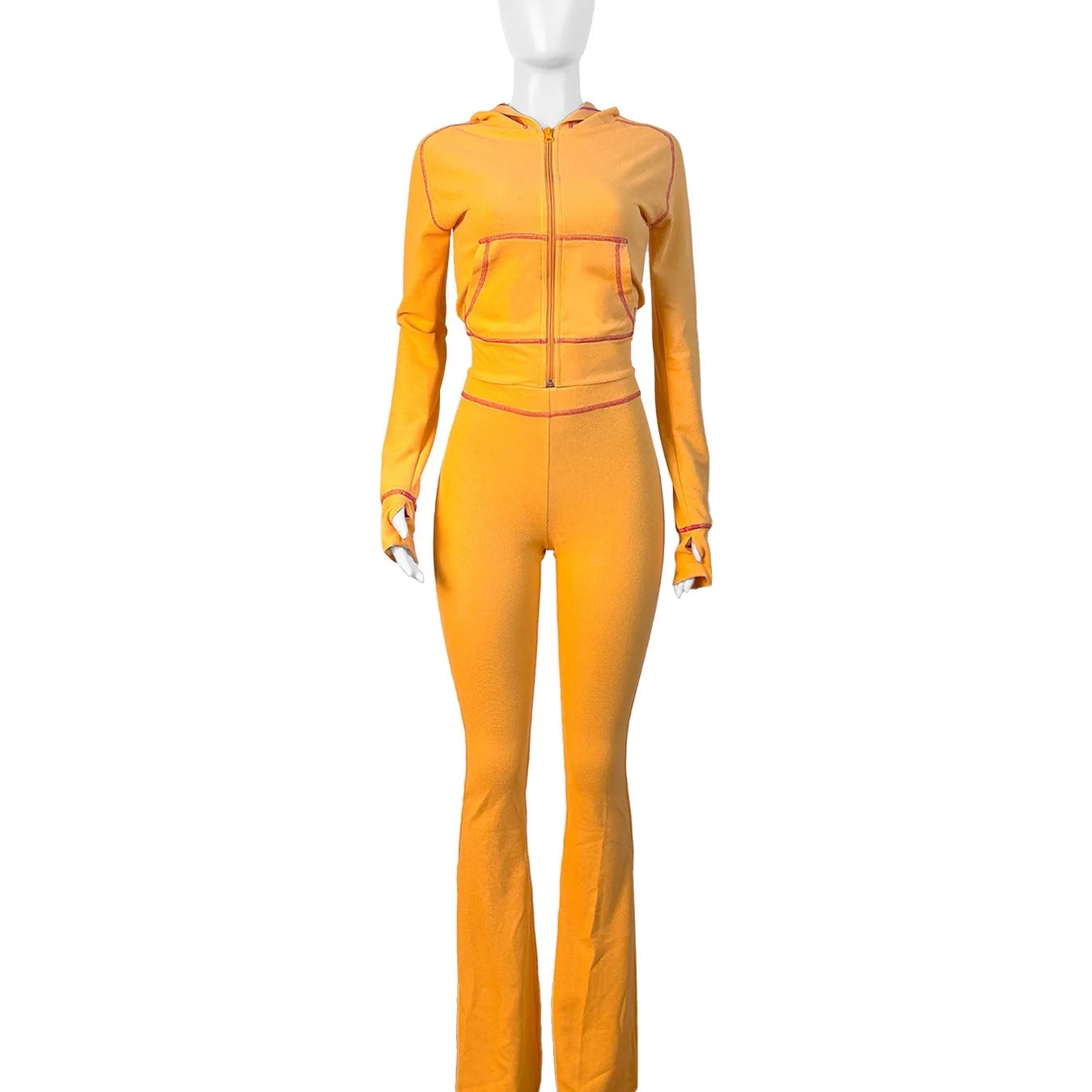 Two Pieces Women Pant Sets Solid Matching Set Hooded Long Sleeves Coat Elastic Waist Pant Slim Office Lady Casual 2026 Spring