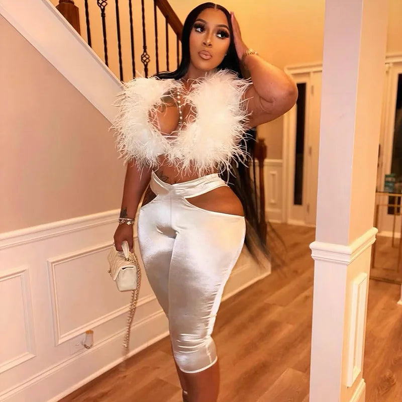ITGIRLSOCIETY Faux Fur Vest & Cargo Pants Two Piece Set