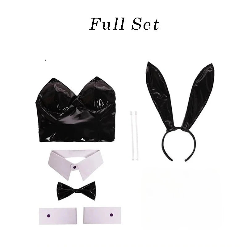 ITGIRLSOCIETY Bunny Girl Faux Leather Cosplay Set