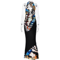 ITGIRLSOCIETY Butterfly Print Halter Maxi Dress