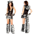 ITGIRLSOCIETY Plush Leopard Animal Costume with Tail & Hood