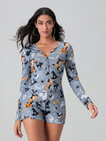 ITGIRLSOCIETY Halloween Ghost Print Bodycon Romper