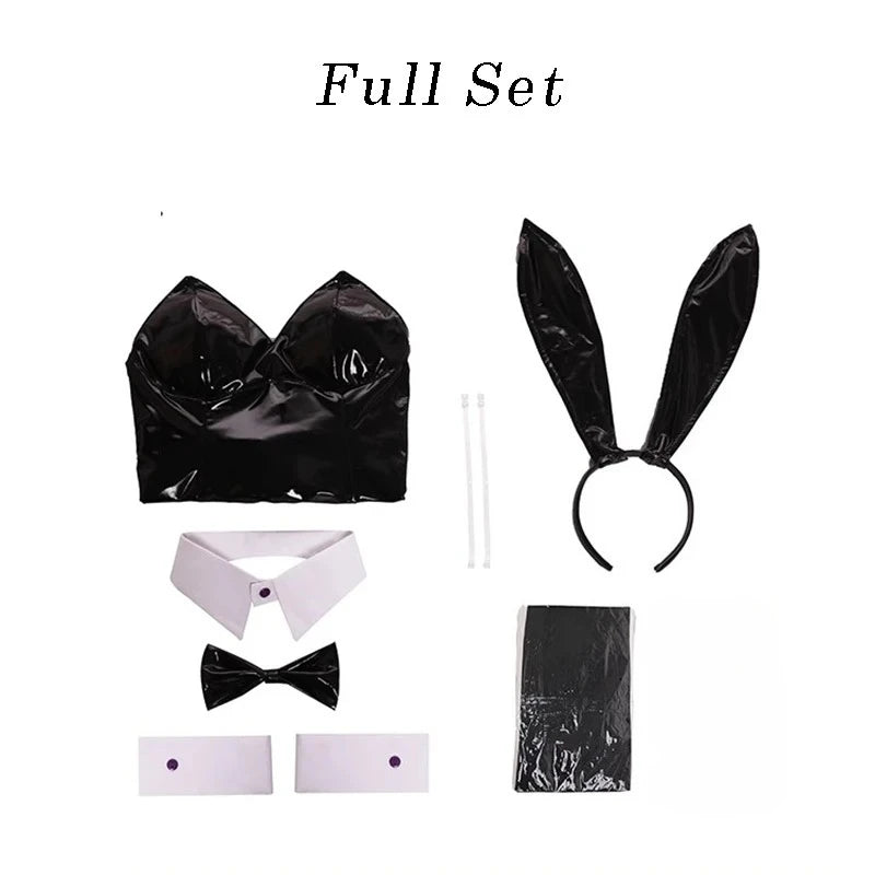 ITGIRLSOCIETY Bunny Girl Faux Leather Cosplay Set