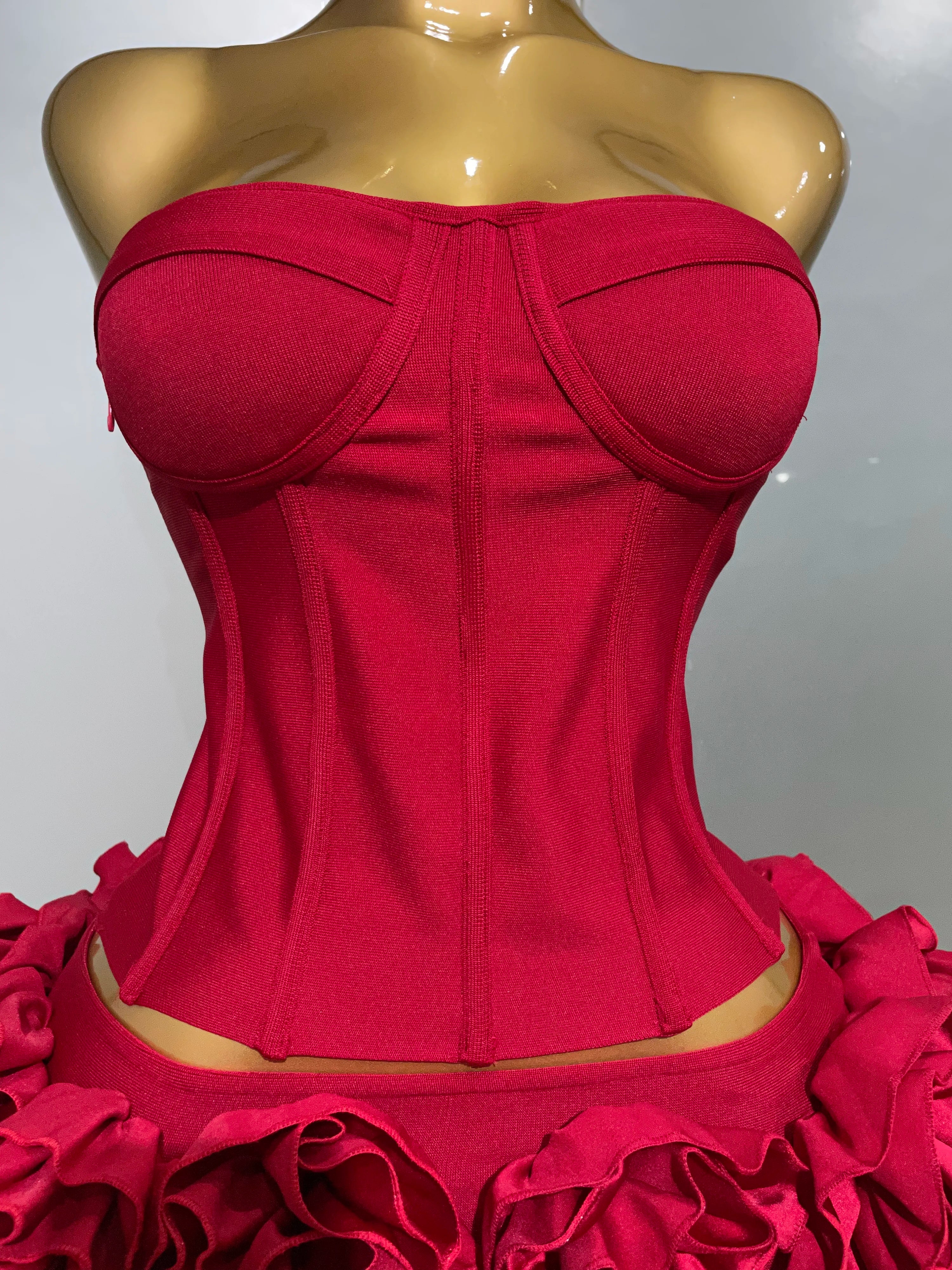 2025 Women Sexy Strapless Prom Gown Fashion Celebrity Club Party Skirt Set Birthday Cocktail Outfit Birthday Party Bandage Dress