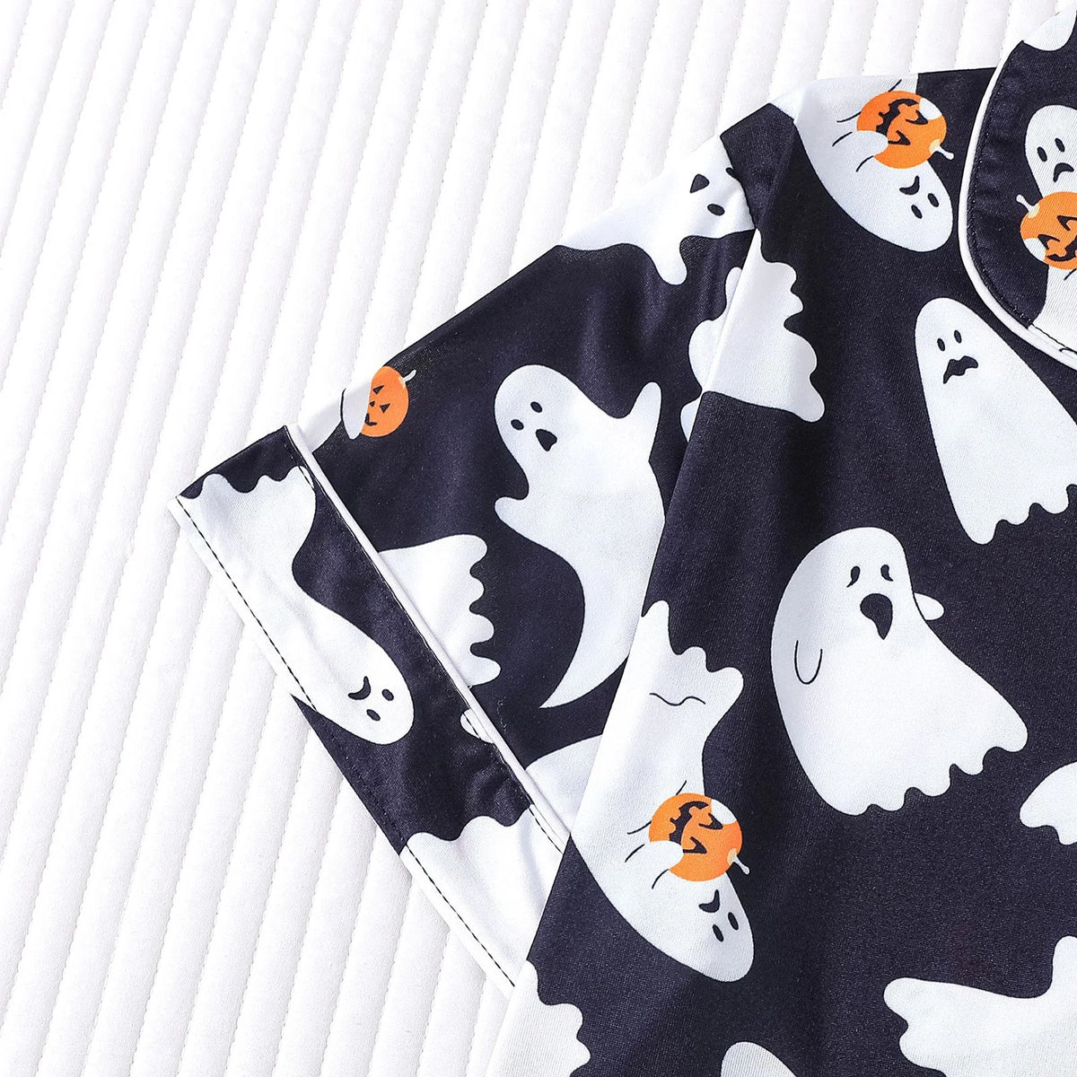 ITGIRLSOCIETY Halloween Pumpkin Ghost Short Sleeve Pajama Set