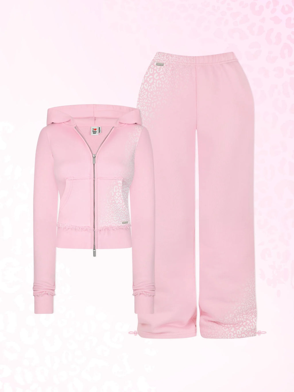 ITGIRLSOCIETY  Short Hooded Sweatshirt Flared Pants