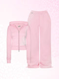 ITGIRLSOCIETY  Short Hooded Sweatshirt Flared Pants